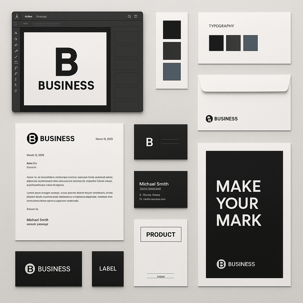 Modern Print and Branding Suite for a Contemporary Business